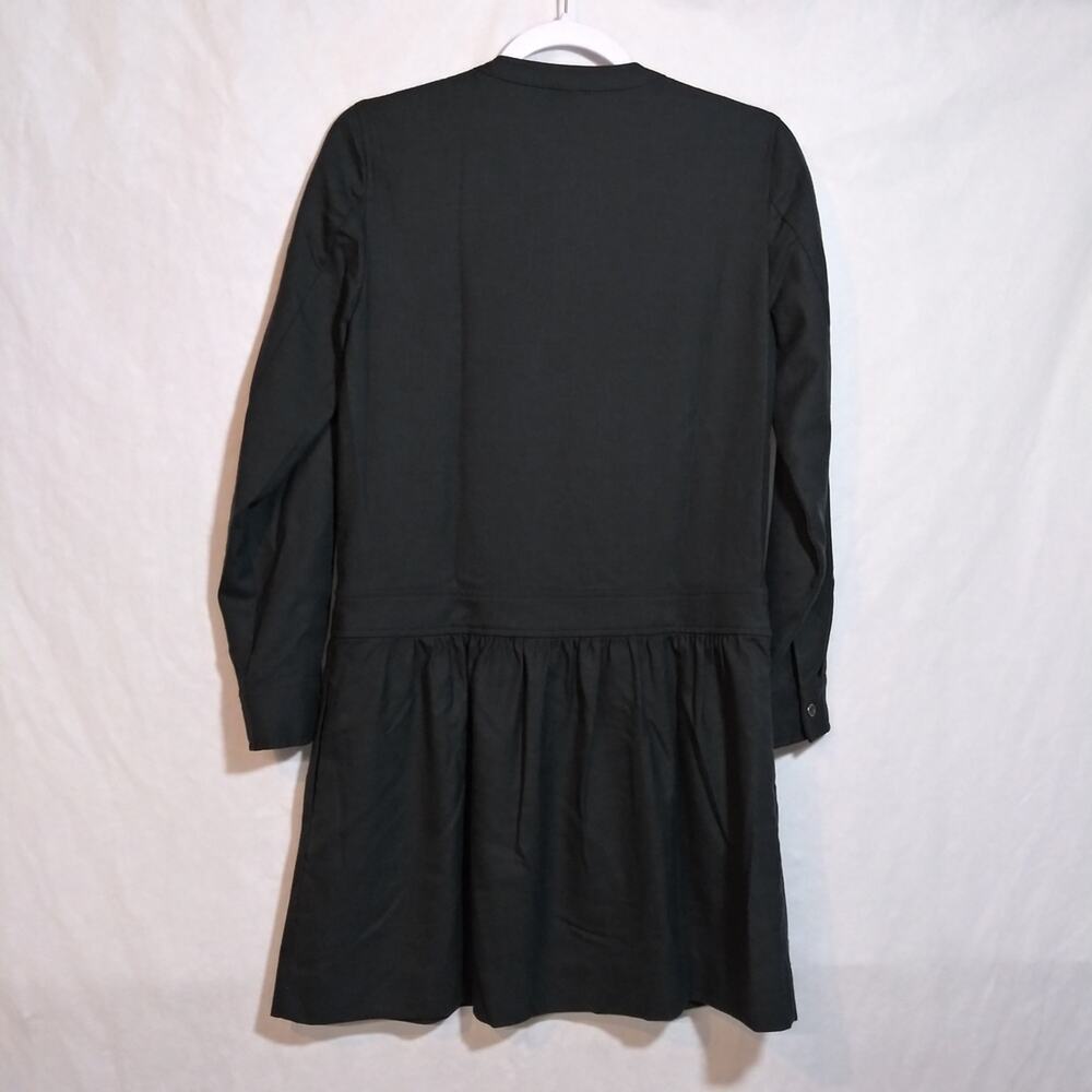 J. Crew Pintuck Drop Waist Shift Dress Wool Blend Long Sleeve Gray Size 4 - Picture 2 of 8